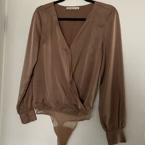 Silky brown blouse / body suit
